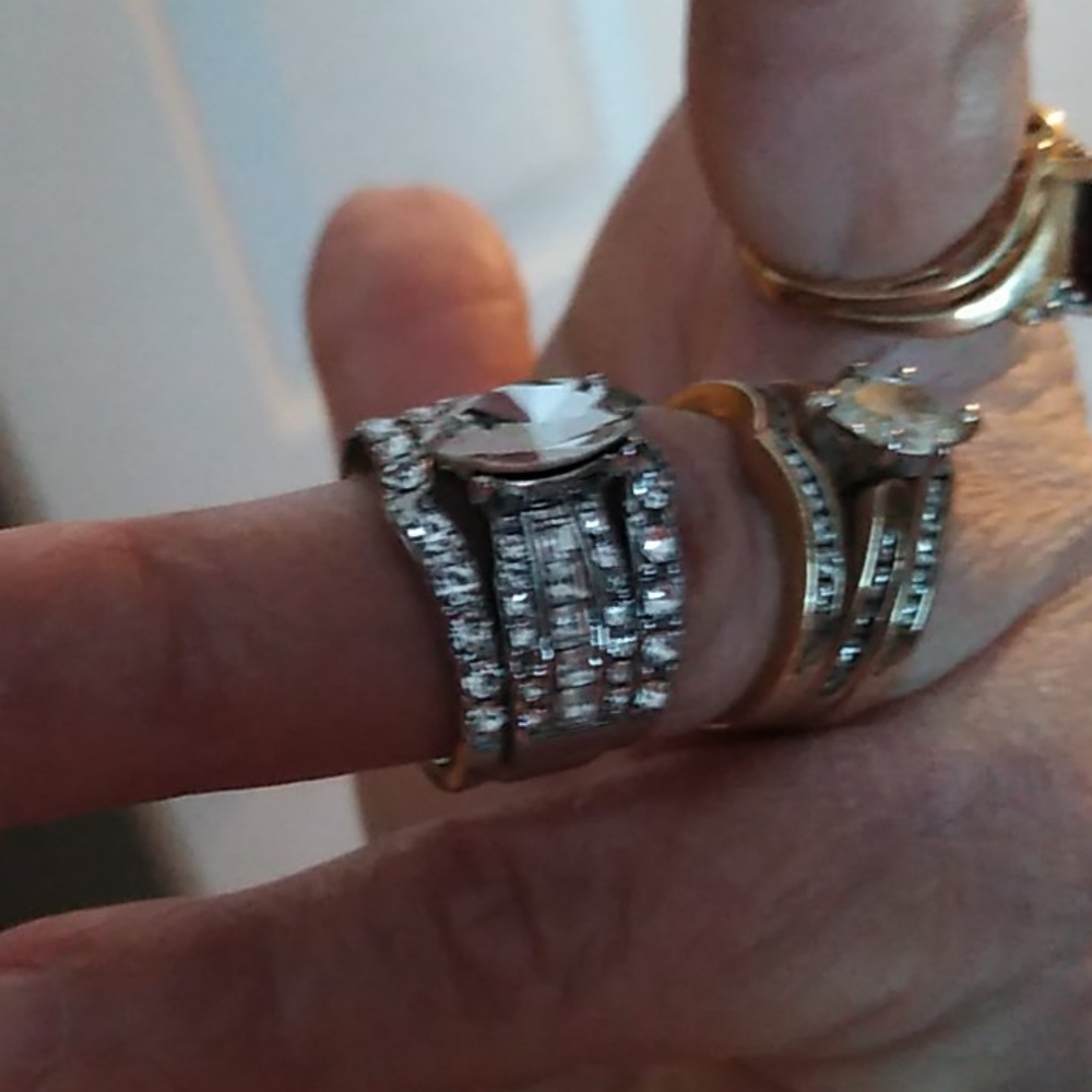 NWT STERLING SILVER 3 RING WEDDING SET - Picture 3 of 4